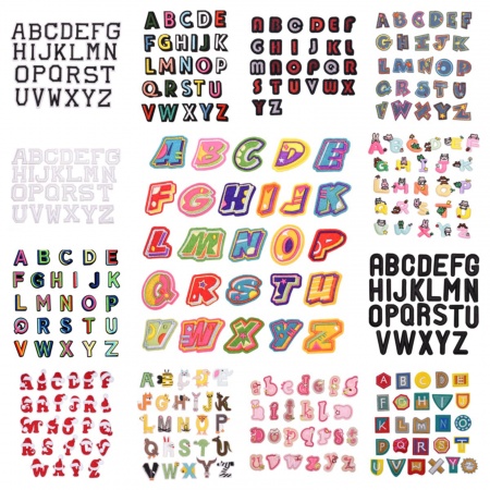 Fabric Iron On Patches Appliques (With Glue Back) Craft Multicolor Capital Alphabet/ Letter 1 Set