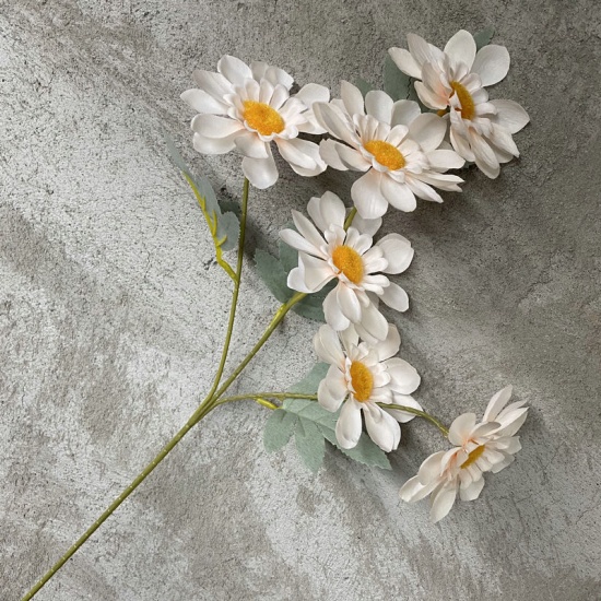 Immagine di Champagne - 8# Faux Silk Artificial Chrysanthemum Flower Floral Arrangement Home Decoration 60cm long, 1 Piece