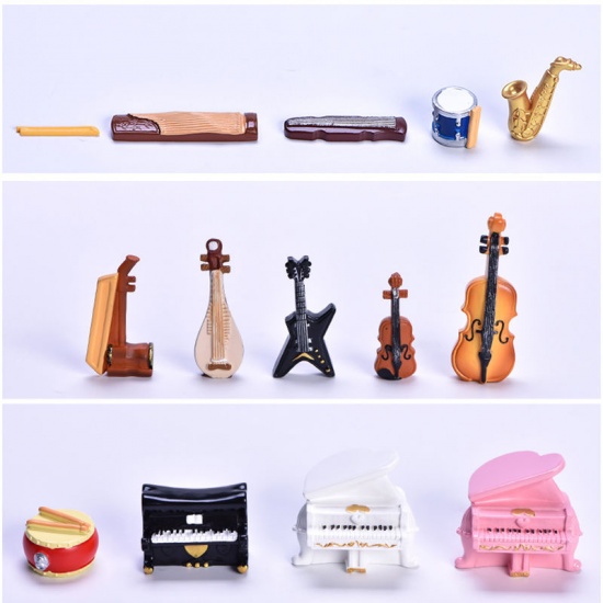 Immagine di Pink - 14# Piano Musical Instrument Resin Micro Landscape Miniature Decoration 5x4.5cm, 1 Piece