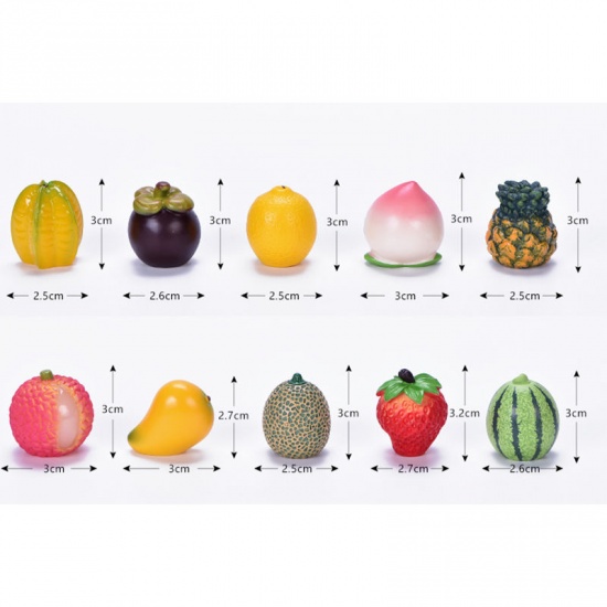 Picture of Orange - 11# Persimmon Fruit Resin Micro Landscape Miniature Decoration 3x2.8cm, 1 Piece