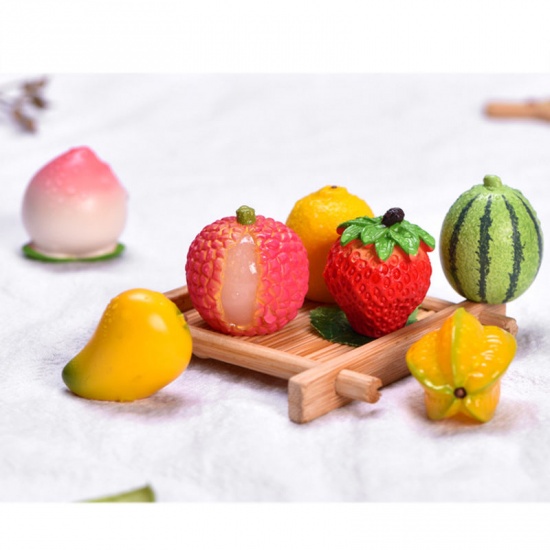 Picture of Orange - 11# Persimmon Fruit Resin Micro Landscape Miniature Decoration 3x2.8cm, 1 Piece
