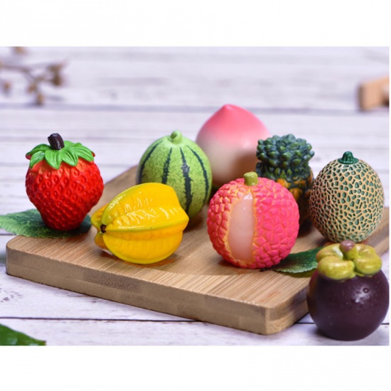 Immagine di Orange - 11# Persimmon Fruit Resin Micro Landscape Miniature Decoration 3x2.8cm, 1 Piece