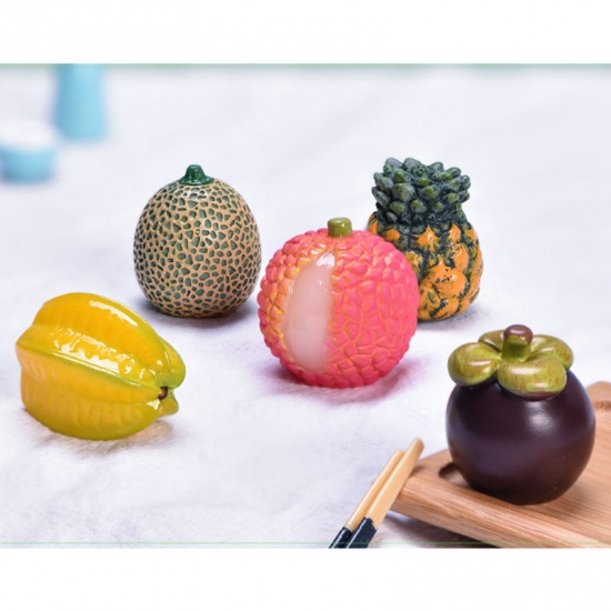 Picture of Orange - 11# Persimmon Fruit Resin Micro Landscape Miniature Decoration 3x2.8cm, 1 Piece