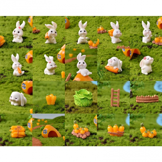 Picture of Rabbit Bunny Paradise Resin Micro Landscape Miniature Decoration