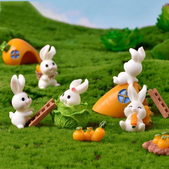 Picture of Rabbit Bunny Paradise Resin Micro Landscape Miniature Decoration