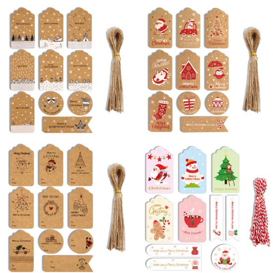 Immagine di Carta Natale Imballaggio per Gioielli Regalo Fiore Carta Kraft 29.5cm x 15cm , 1 Pacchetto