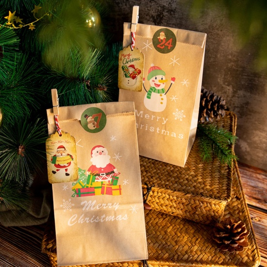 Immagine di Carta Natale Imballaggio per Gioielli Regalo Fiore Carta Kraft 28cm x 15cm , 1 Pacchetto