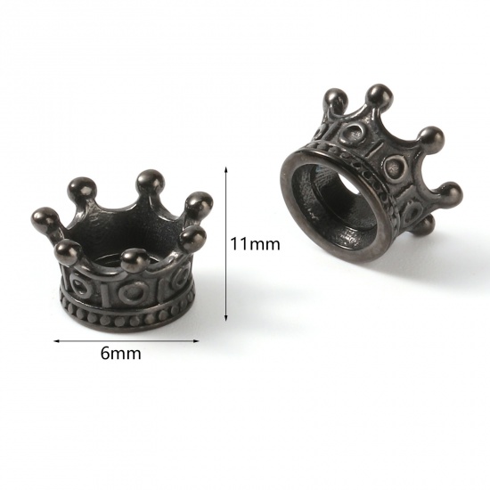 Bild von Edelstahl European Stil Großlochperlen Kaiserkrone Bunt 11mm x 6mm, Loch: ca. 4.9mm, 1 Stück