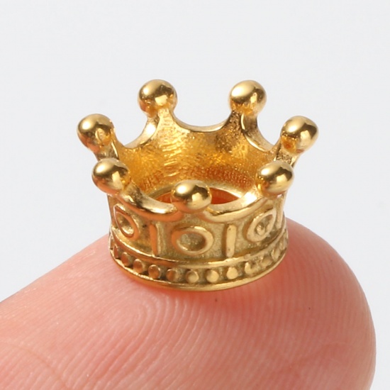 Bild von Edelstahl European Stil Großlochperlen Kaiserkrone Bunt 11mm x 6mm, Loch: ca. 4.9mm, 1 Stück