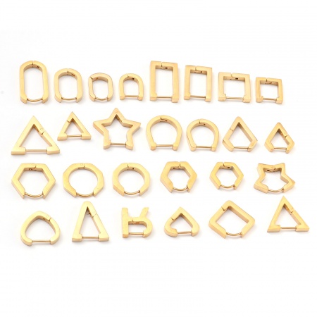 Boucles d'Oreilles Créole Anneaux en Acier Inoxydable Doré Epaisseur de Fil: (19 gauge), 1 Paire