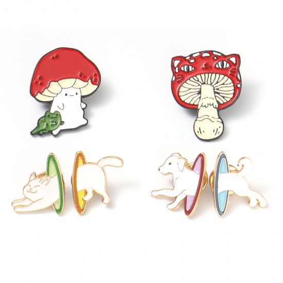 Picture of Zinc Based Alloy Pin Brooches Multicolor Enamel 1 Piece