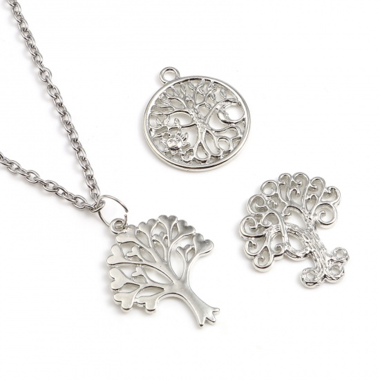 Picture of Zinc Based Alloy Pendants Multicolor Tree of Life 20 PCs