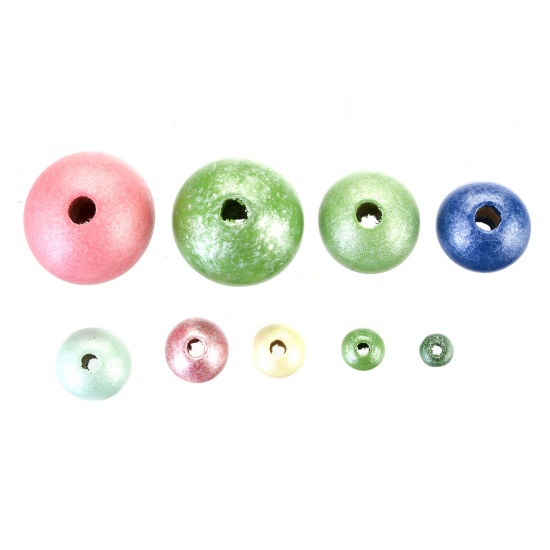 Picture of Wood Spacer Beads Round At Random Color Painted 1000 PCs