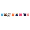 Immagine di Resina Separatori Perline Barile Multicolore Striscia Disegno Circa 9mm x 8mm, Foro: Circa 2mm, 100 Pz