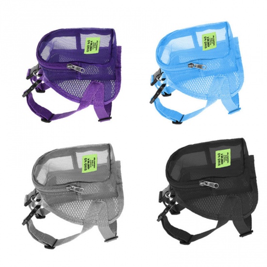 Immagine di Dark Gray - Nylon Breathable Mesh Backpack Chest Strap Outdoor Pet Accessories 18x11cm, 1 Piece