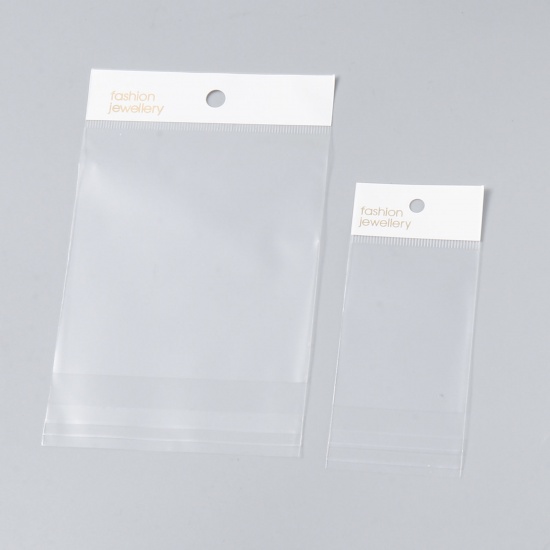 Image de Sachets Autocollantes Auto-Scellants en Plastique Rectangle Transparent 100 Pcs