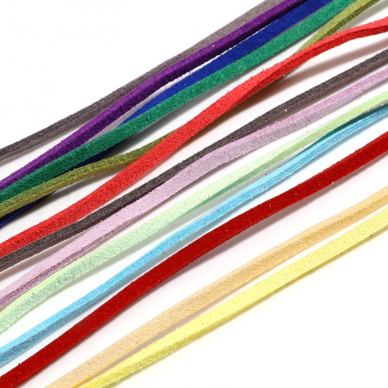 Imagen de Cuerda Terciopelo de Multicolor Ante 3mm, 1 atado (Aprox 5 M/atados)