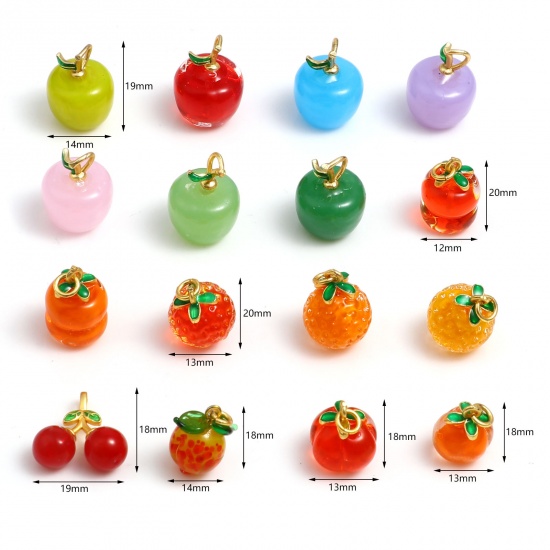 Immagine di Lampwork Vetro Charms Frutta Multicolore 2 Pz