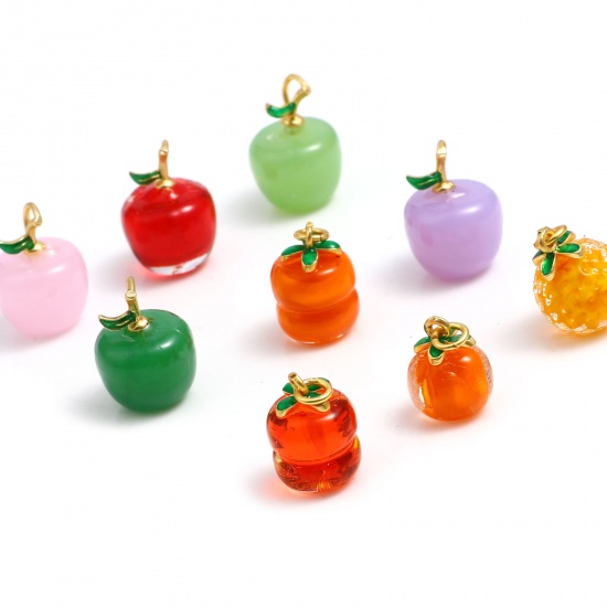 Immagine di Lampwork Vetro Charms Frutta Multicolore 2 Pz