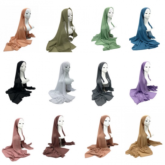 Immagine di Chiffon Women's Hijab Scarf Wrap Solid Color