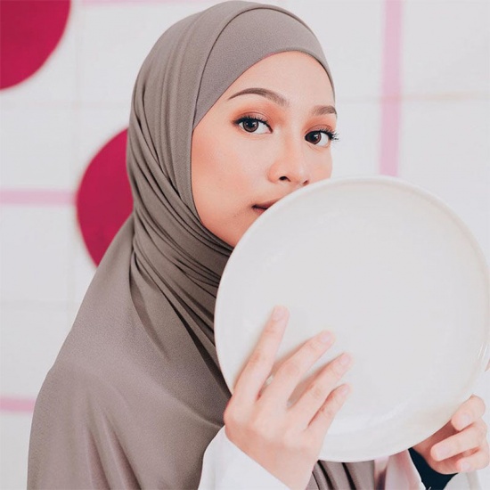 Bild von Chiffon Frauen Hijab Schal Wrap Solid Farbe