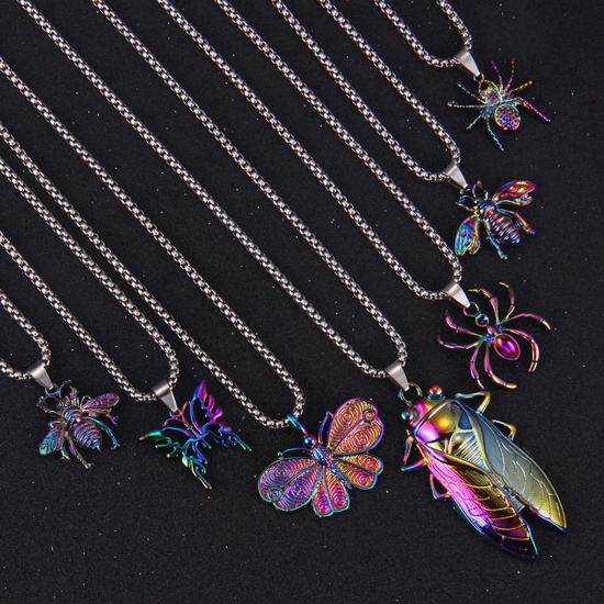 Picture of Stainless Steel Insect Necklace Multicolor 70cm(27 4/8") long, 1 Piece