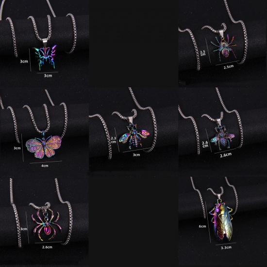 Picture of Stainless Steel Insect Necklace Multicolor 70cm(27 4/8") long, 1 Piece