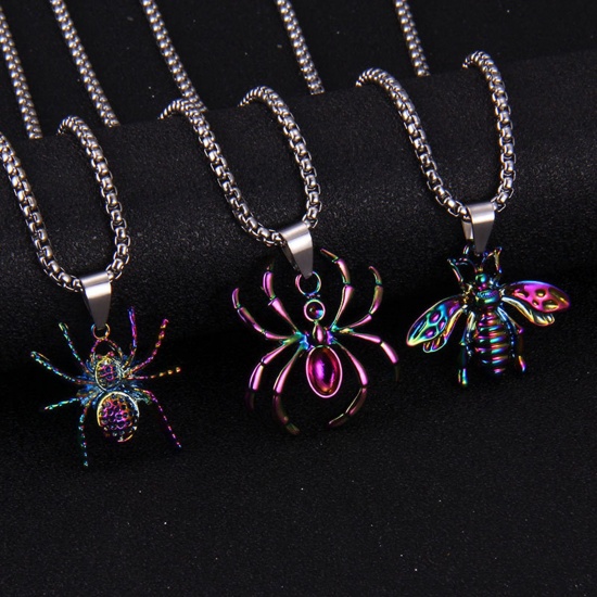 Picture of Stainless Steel Insect Necklace Multicolor 70cm(27 4/8") long, 1 Piece