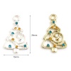 Picture of Zinc Based Alloy Charms Tree Christmas Reindeer Multicolor Rhinestone 24mm x 15mm, 5 PCs