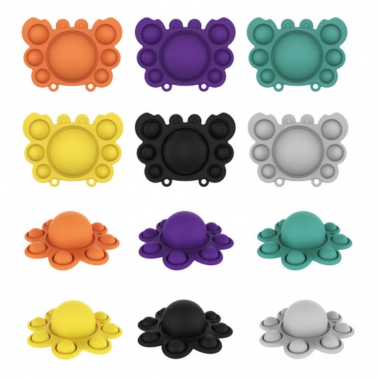 Immagine di Silicone Push Bubble Popper Reliver Stress Toys For Children Adult Squeeze Fidget Sensory Toy
