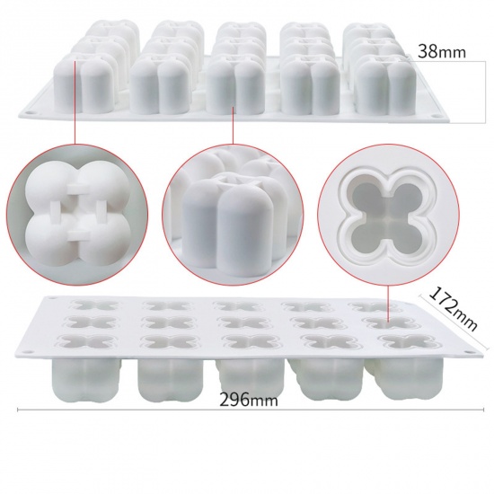 Picture of Silicone Resin Mold For Jewelry Making Candle Ball White 29.6cm x 17.2cm, 1 Piece