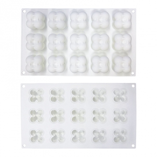 Picture of Silicone Resin Mold For Jewelry Making Candle Ball White 29.6cm x 17.2cm, 1 Piece