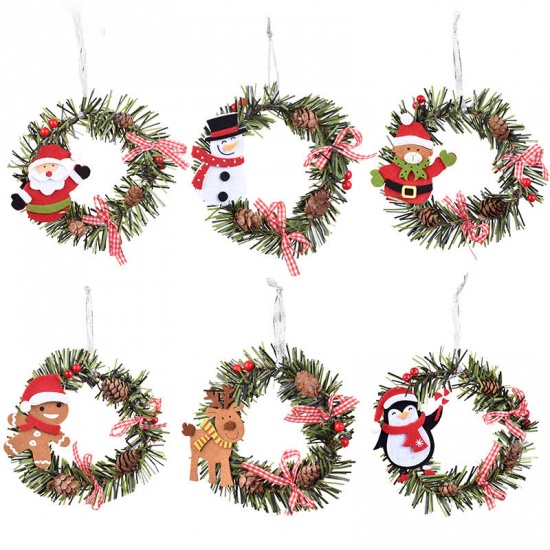 Image de Ornement en bois creux 3D pour décorations suspendues à la maison d'arbre de Noël