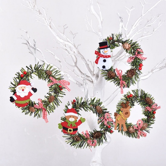 Image de Ornement en bois creux 3D pour décorations suspendues à la maison d'arbre de Noël