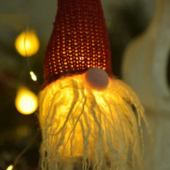Изображение Christmas Faceless Elf Doll With Lights Luminous Decoration Ornaments