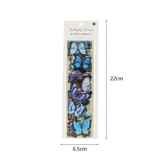 Picture of PET DIY Scrapbook Deco Stickers Multicolor Flower Leaves 22cm x 6.5cm, 1 Packet ( 6 PCs/Packet)