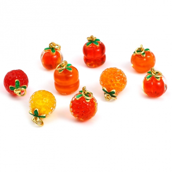 Imagen de Vidrio Murano de Colgantes Charms Fruta , Multicolor 1 Unidad