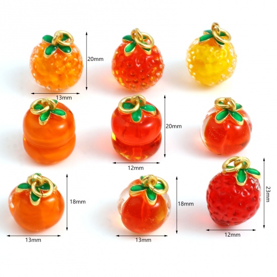 Immagine di Lampwork Vetro Charms Frutta Multicolore 1 Pz