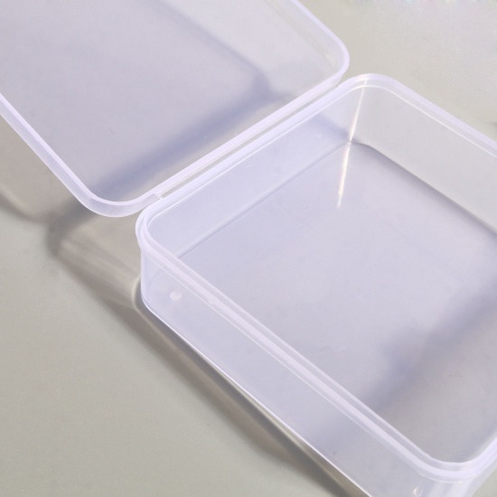 Picture of Plastic Storage Container Box Basket Square Transparent Clear 9.4cm x 9.4cm, 5 PCs