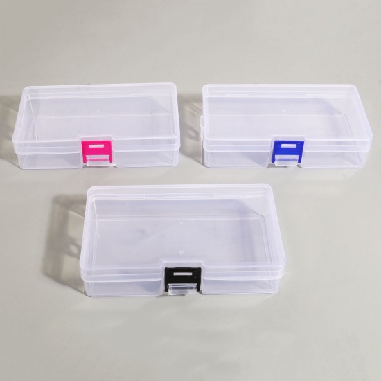 Picture of Plastic Storage Container Box Basket Rectangle Fuchsia 14.5cm x 8.2cm, 2 PCs