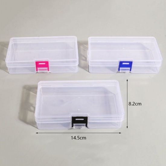 Picture of Plastic Storage Container Box Basket Rectangle Fuchsia 14.5cm x 8.2cm, 2 PCs