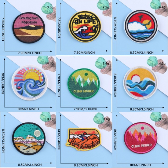 Picture of Polyester Iron On Patches Appliques (With Glue Back) Craft Multicolor Badge Round 1 Piece