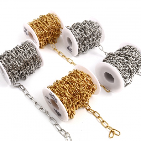 Edelstahl Gliederkette Kette Oval Bunt 5 Meter