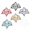 Picture of Brass Filigree Stamping Connectors Christmas Holly Leaf Multicolor Painted 5cm x 4.5cm, 5 PCs