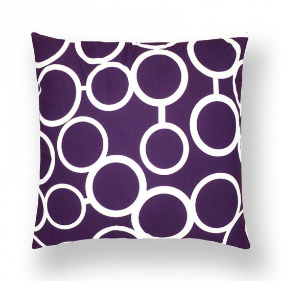 Immagine di Dark Purple - 6# Geometric Printed Velvet Square Pillowcase Home Textile 45x45cm, 1 Piece