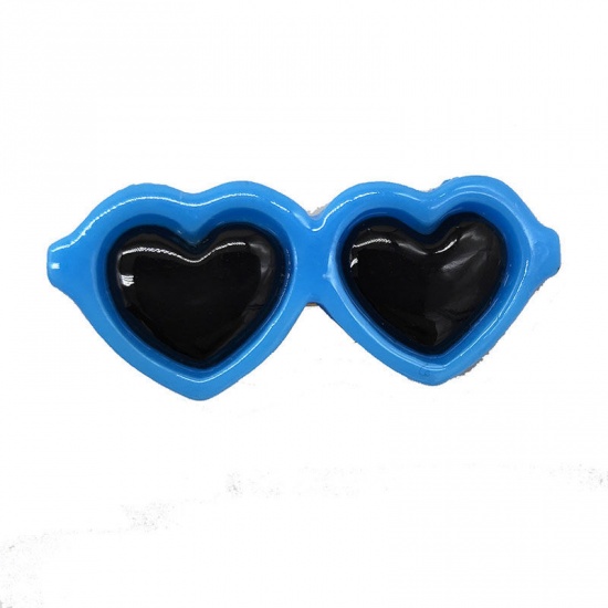 Picture of Black - Plastic Heart Cute Cat Dog Hair Clip Pet Accessories 4cm long, 2 PCs