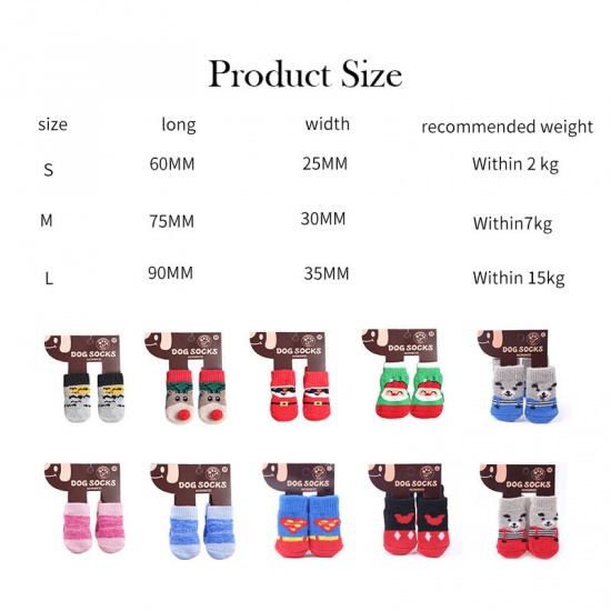 Picture of Christmas Winter Warm Acrylic Wool Knitted Dog Socks Pet Accessories