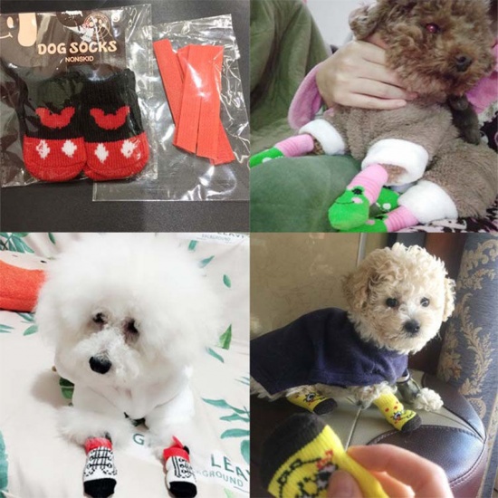 Picture of Christmas Winter Warm Acrylic Wool Knitted Dog Socks Pet Accessories