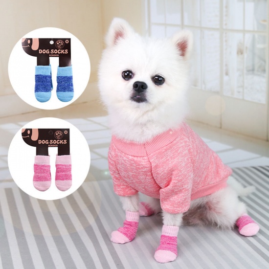 Picture of Christmas Winter Warm Acrylic Wool Knitted Dog Socks Pet Accessories