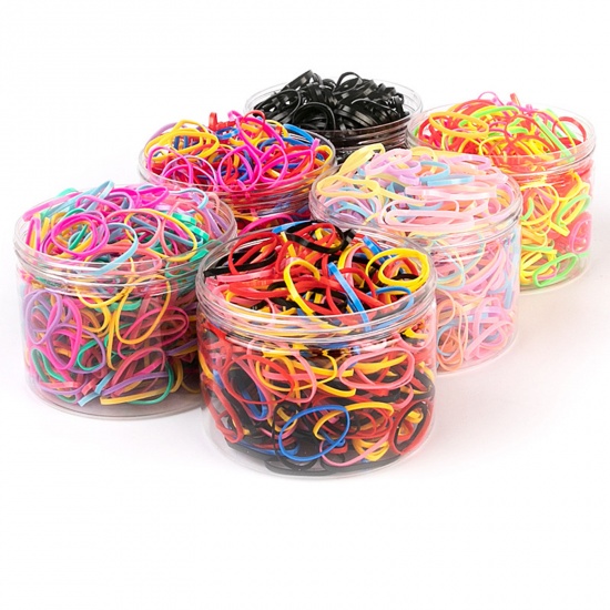 Picture of TPR Hair Ties Band Multicolor Elastic 1 Box